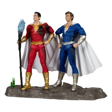 DC Multiverse Set 2 figurine articulate Shazam (Battle Damage) & Freddie Freeman (Gold Label) 18 cm