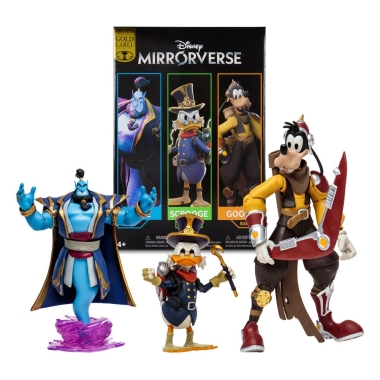 Disney Mirrorverse Set figurine articulate Genie, Scrooge McDuck & Goofy (Gold Label) 13 - 18 cm