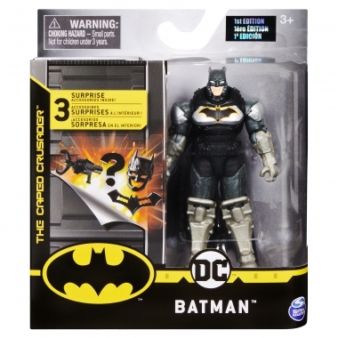 Figurina Batman in costum cu super armura 10 cm cu 3 accesorii surpriza