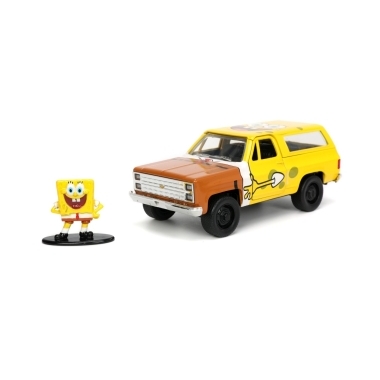 Masinuta metalica Chevy K5 Blazer si figurina Sponge Bob