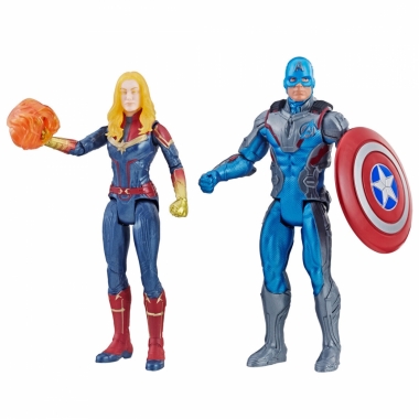 Avengers Marvel Set figurine articulate Captain Marvel & Captain America 15 cm