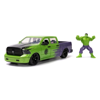 Marvel Hollywood Rides Diecast Model 1/24 2014 Ram 1500 cu figurina Hulk