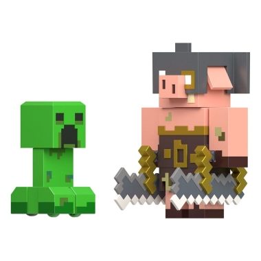 Minecraft Legends Set 2 figurine articulate Creeper vs Piglin Bruiser 8 cm