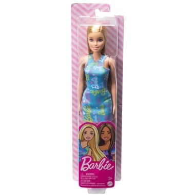 Papusa Barbie blonda cu rochita albastra