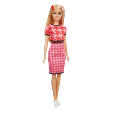 Barbie Fashionista blonda cu tinuta casual roz