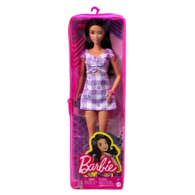 Barbie Fashionistas bruneta cu rochie mov