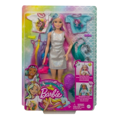 Barbie - set de joaca papusa cu parul stralucitor