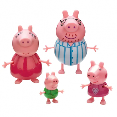 Peppa Pig Set 4 figurine Bedtime Family 4-7cm