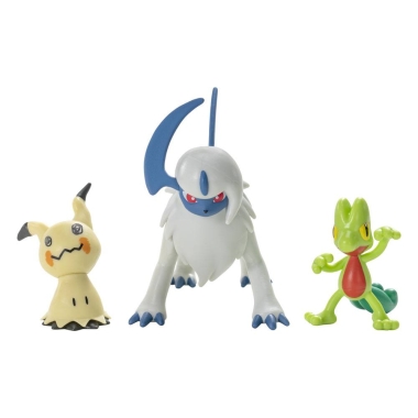 Pokemon Battle Set 3 Minifigurine Treecko, Mimikyu, Absol 5-8 cm