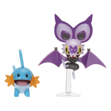 Pokemon Set 2 figurine Mudkip & Noibat with Stand 8 cm 