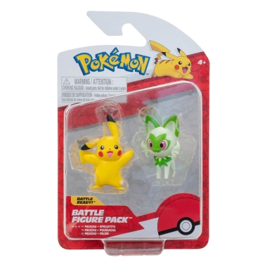 Pokemon Gen IX Battle Set de mimifigurine Pikachu & Sprigatito 5 cm