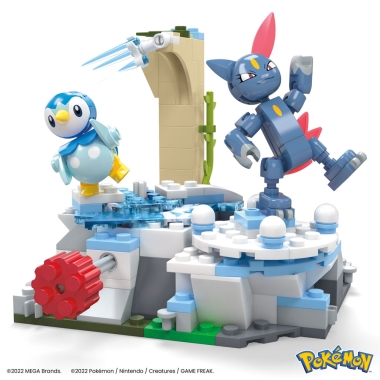 Pokemon Mega Construx Construction Set Piplup and Sneasel's Snow Day (183 piese)