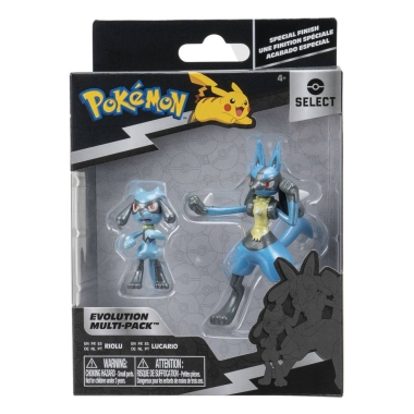 Pokemon Select Set doua figurine articulate Evolution Riolu, Lucario