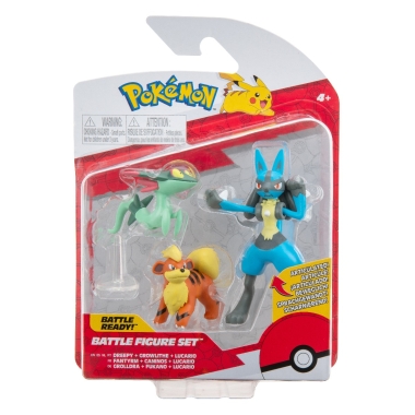 Pokemon Set 3 figurine de actiune, Growlithe & Dreepy & Lucario 5-7 cm