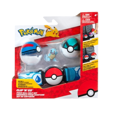 Pokemon - Set figurina si centura Clip n Go, Great Ball & Net Ball & Squirtle #1