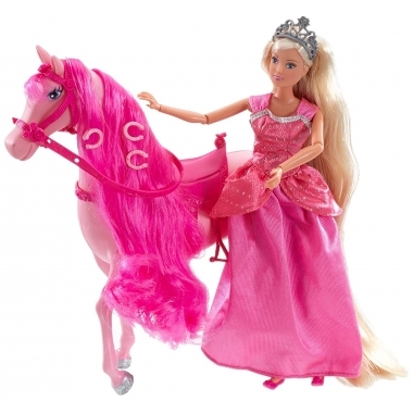 Papusa Steffi Love, printesa de basm, cu calut 29 cm