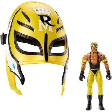 Set accesorii joc de rol si Figurina articulata Rey Mysterio Main Event 15 cm