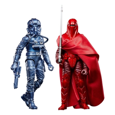 Star Wars Episode VI Black Series Carbonized Set 2 figurine articulate Emperor's Royal Guard & TIE Fighter Pilot Exclusive 15 cm