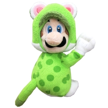 Super Mario Jucarie de plus cu magnet Cat Luigi 19 cm