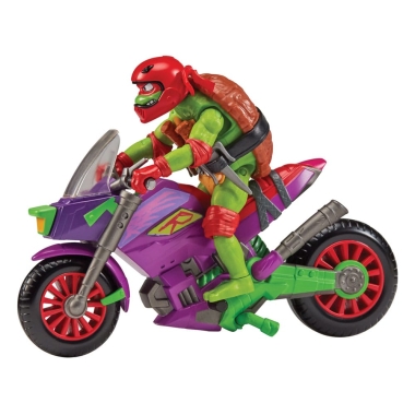 Tales of the Teenage Mutant Ninja Turtles Figurina articulata si vehicul Raphael & Purple Dragon 12 cm
