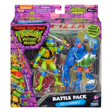 Teenage Mutant Ninja Turtles Set figurine articulate Leonardo vs. Super Fly 11 cm 