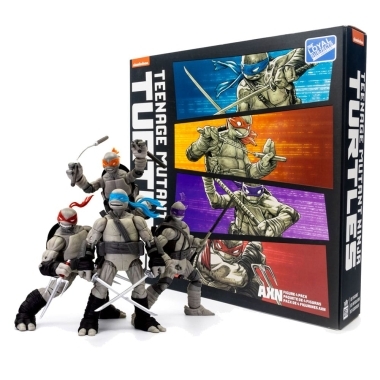 Teenage Mutant Ninja Turtles BST AXN Set 4 figurine articulate Black&White (IDW Comics) 13 cm