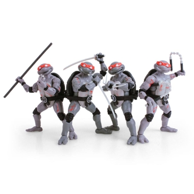 Teenage Mutant Ninja Turtles BST AXN Set 4 figurine articulate Battle Damaged 13 cm
