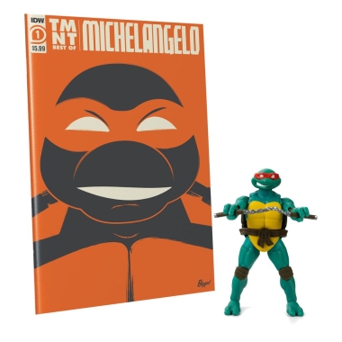 Teenage Mutant Ninja Turtles BST AXN x IDW Action Figure & Comic Book Michelangelo Exclusive 13 cm