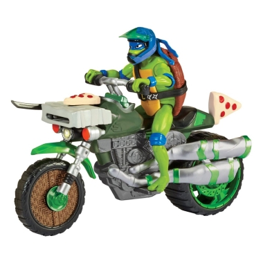 Teenage Mutant Ninja Turtles: Mutant Mayhem Drive N Kick Figurina articulata Leonardo cu motocicleta 11 cm 