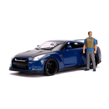 The Fast and Furious Diecast Model Hollywood Rides 1/18 2009 Nissan Skyline GT-R R35 with Brian Figur