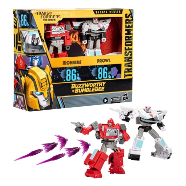 The Transformers: The Movie Buzzworthy Bumblebee Studio Series Set 2 figurine articulate 86-24BB Ironhide (Voyager Class) & 86-20BB Prowl (Deluxe Clas