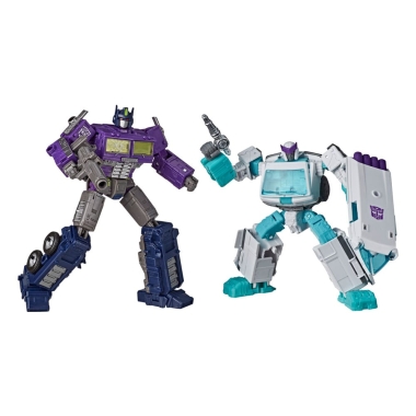 Transformers Generations Selects Set 2 figurine Shattered Glass Optimus Prime (Leader Class) & Ratchet (Deluxe Class)