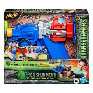 Transformers: Rise of the Beasts NERF 2-in-1 Blaster /Figurina articulata Optimus Prime 25 cm