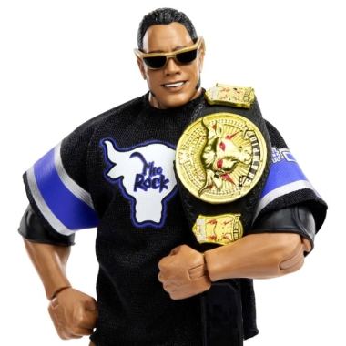 WWE Elite 100 Figurina artiuclata The Rock (Brahma Bull Belt) 15 cm